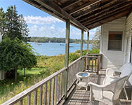 The view of Bass Harbor from the porch at the Inn